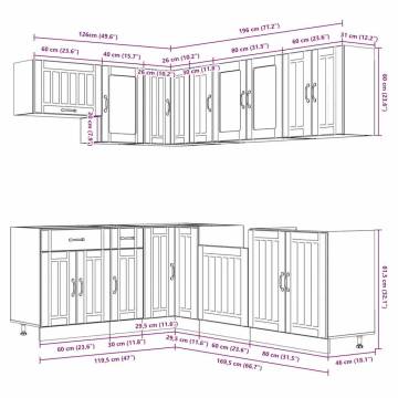 11 Piece Kitchen Cabinet Set - Lucca Sonoma Oak Wood