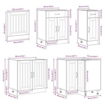 11 Piece Kitchen Cabinet Set - Lucca Sonoma Oak Wood