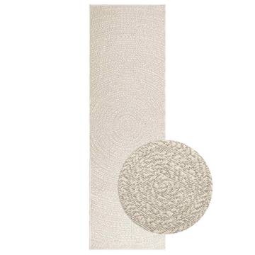 Rug ZIZUR Cream 80x250 cm - Jute Look for Indoors & Outdoors