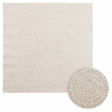 Rug ZIZUR Cream 120x120 cm - Stylish Jute Look Indoor/Outdoor