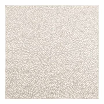 Rug ZIZUR Cream 120x120 cm - Stylish Jute Look Indoor/Outdoor