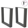 V-Shape Dining Table Legs - Anthracite Steel 60x(42-43.3) cm