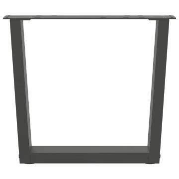 V-Shape Dining Table Legs - Anthracite Steel 60x(42-43.3) cm