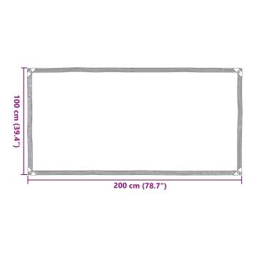 Clear Tarpaulin with Eyelets 1x2 m - Durable Polyethylene