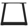 V-Shape Dining Table Legs - Black Steel (2 pcs) | Hipomarket UK