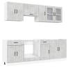 8 Piece Kalmar Concrete Grey Kitchen Cabinet Set