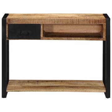 Rustic Mango Wood Console Table - 100x35x75 cm