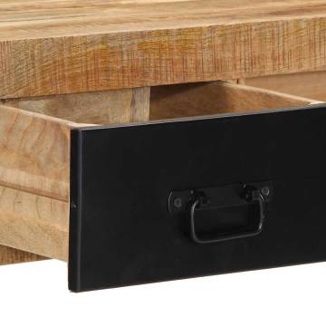 Rustic Mango Wood Console Table - 100x35x75 cm