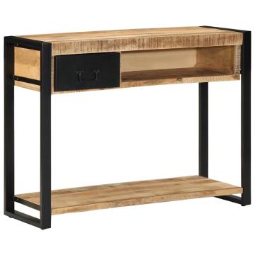 Rustic Mango Wood Console Table - 100x35x75 cm