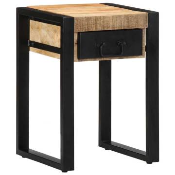 Stylish Side Table 35x35x50 cm - Solid Rough Mango Wood