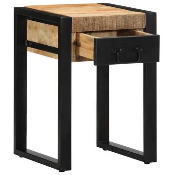 Stylish Side Table 35x35x50 cm - Solid Rough Mango Wood