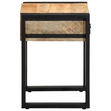 Stylish Side Table 35x35x50 cm - Solid Rough Mango Wood