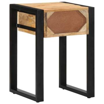 Stylish Side Table 35x35x50 cm - Solid Rough Mango Wood