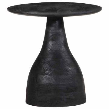 Stylish Black Side Table Ø40 cm - Solid Mango Wood