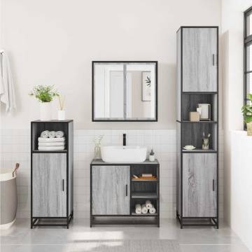 3 Piece Bathroom Furniture Set in Grey Sonoma | Stylish & Durable