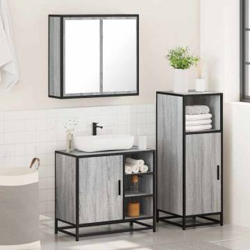 3 Piece Bathroom Furniture Set in Grey Sonoma | Stylish & Durable