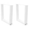 V-Shape Dining Table Legs 2 pcs White | Modern Steel Design