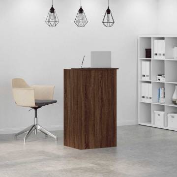 Brown Oak Reception Desk - 55x50x103.5 cm Engineered Wood