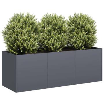 Stylish Anthracite Planter - 120x40x40 cm Cold-rolled Steel