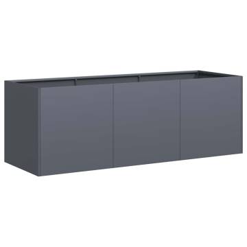 Stylish Anthracite Planter - 120x40x40 cm Cold-rolled Steel