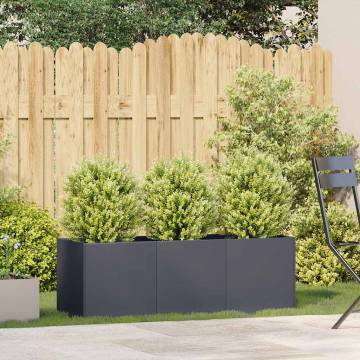 Stylish Anthracite Planter - 120x40x40 cm Cold-rolled Steel