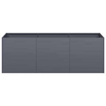 Stylish Anthracite Planter - 120x40x40 cm Cold-rolled Steel