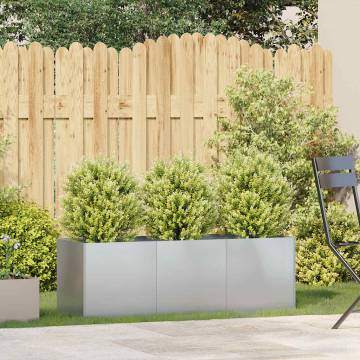 Planter 120x40x40 cm Galvanised Steel - Durable & Stylish