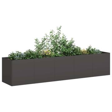 Planter Black 200x40x40 cm - Stylish Cold-Rolled Steel Design