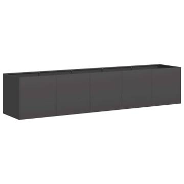 Planter Black 200x40x40 cm - Stylish Cold-Rolled Steel Design