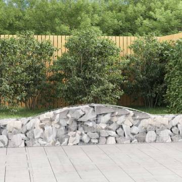 Arched Gabion Baskets - 15 pcs Galvanised Iron | HipoMarket