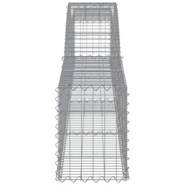 Arched Gabion Baskets - 15 pcs Galvanised Iron | HipoMarket