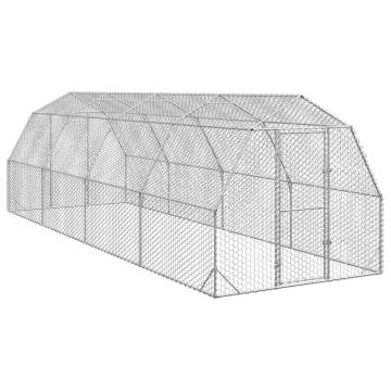 Chicken Run 2.5x8x2.25 m Galvanised Steel - Durable & Secure