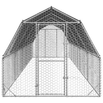 Durable Chicken Run with Roof - 2.5x10x2.25m Galvanised Steel