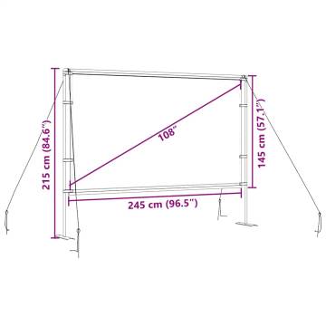 108 Inch Projection Screen with Stands - Perfect for Any Event