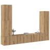  4 Piece TV Cabinet Set Wall-mounted Artisan Oak Engineered Wood Colour artisan oak Quantity in Package 4 Width 100 cm 