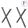 X-Shaped Dining Table Legs - Anthracite Steel | HipoMarket