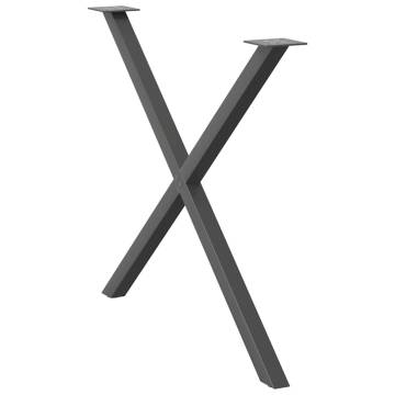 X-Shaped Dining Table Legs - Anthracite Steel | HipoMarket