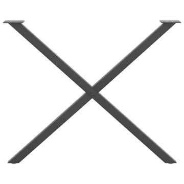 X-Shaped Dining Table Legs - Anthracite Steel | HipoMarket