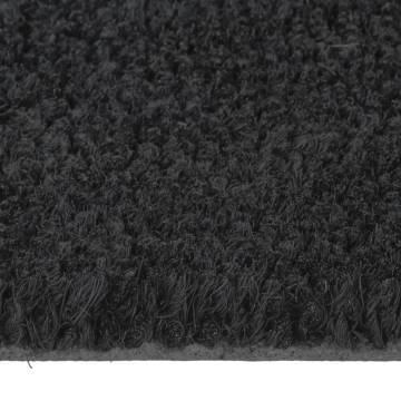 Black Half Round Door Mat 40x60 cm - Tufted Coir | HipoMarket