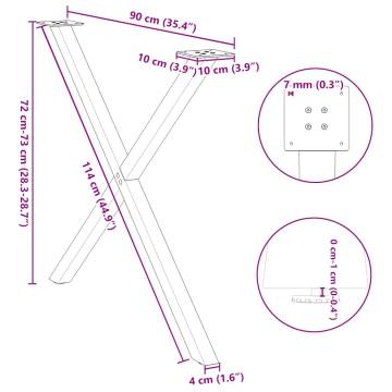 X-Shaped Dining Table Legs - Anthracite Steel | HipoMarket