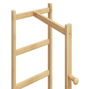 Bamboo Coat Stand with Hooks and Shelves - 38.5x30x156 cm