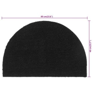 Black Half Round Door Mat 40x60 cm - Tufted Coir | HipoMarket