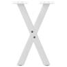 X-Shaped Coffee Table Legs - White Steel - 28x(42-43) cm