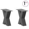 X-Shaped Coffee Table Legs - Anthracite Steel | 30x(30-31) cm