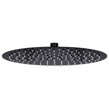 Rain Shower Head Stainless Steel 30 cm Round Black | HipoMarket