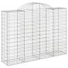 Arched Gabion Baskets - 12 pcs Galvanised Iron for Garden Design