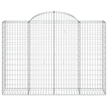 Arched Gabion Baskets - 12 pcs Galvanised Iron for Garden Design