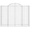 Arched Gabion Baskets - 12 pcs Galvanised Iron for Garden Design