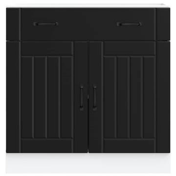 Lucca Black Kitchen Base Cabinet | Durable Engineered Wood