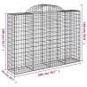 Arched Gabion Baskets - 12 pcs Galvanised Iron for Garden Design